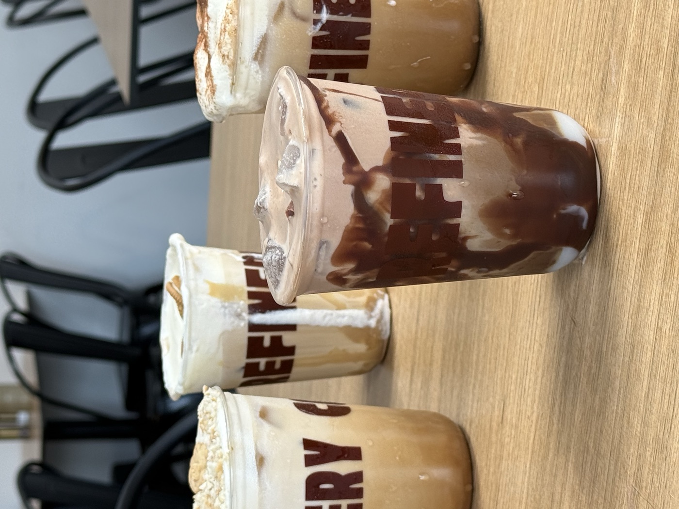 Iced choc fudge cold foam drink with chocolate drizzle at Refinery Coffee cafe, Currumbin