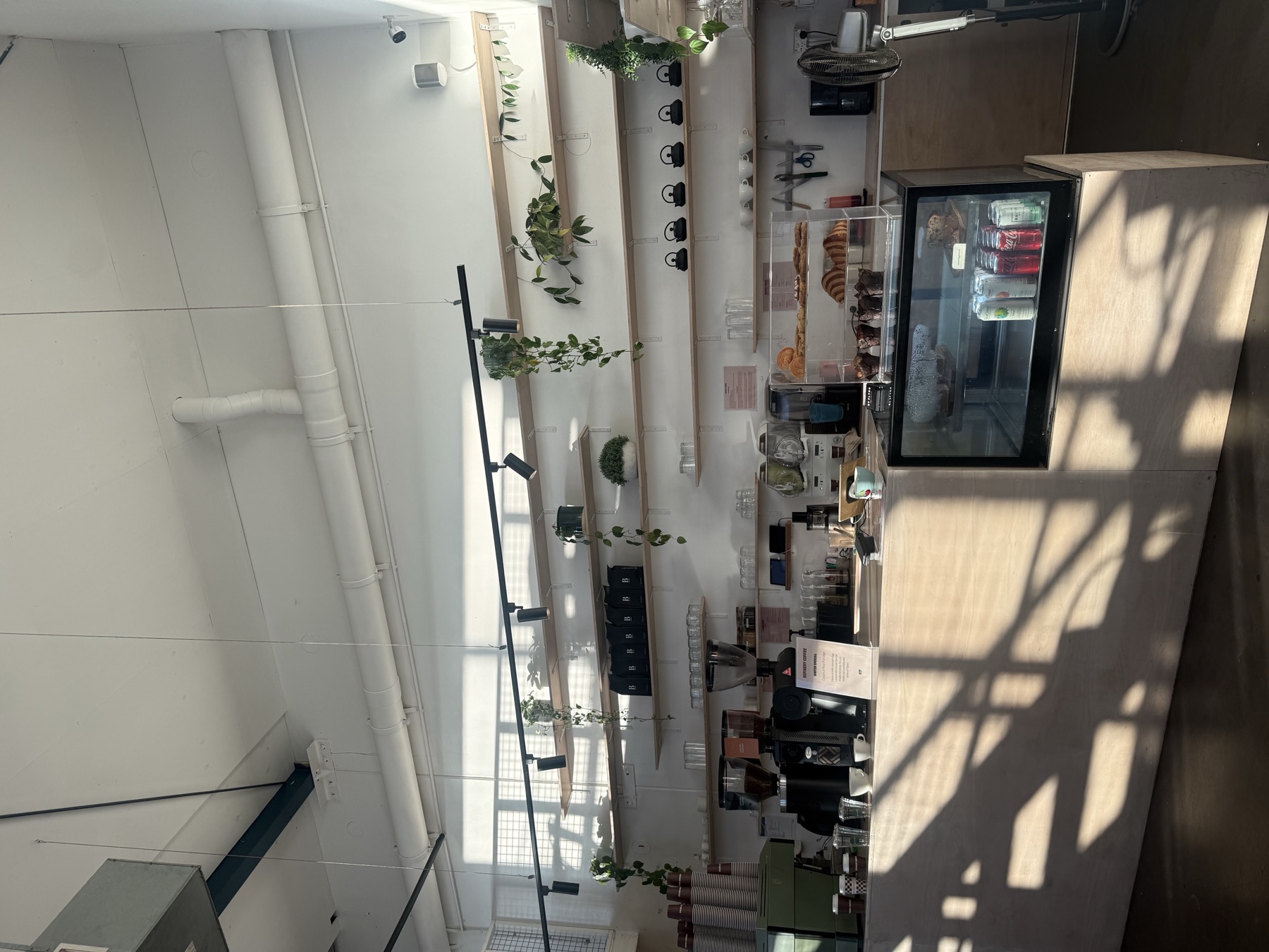 Refinery Coffee cafe interior with high ceilings and natural light, Currumbin